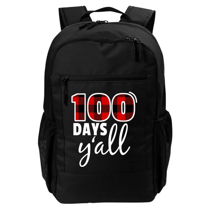 Plaid 100 Days Y'all Funny 100th Day Of School Daily Commute Backpack