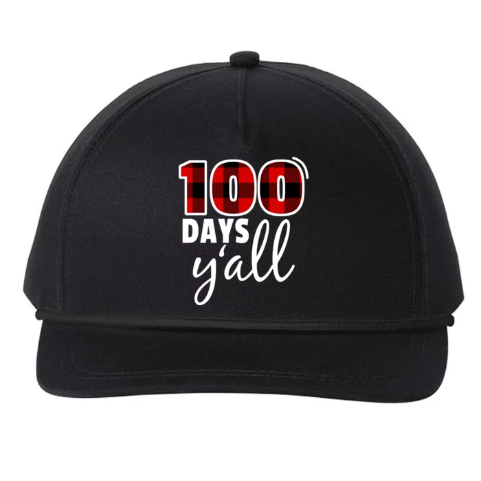 Plaid 100 Days Y'all Funny 100th Day Of School Snapback Five-Panel Rope Hat