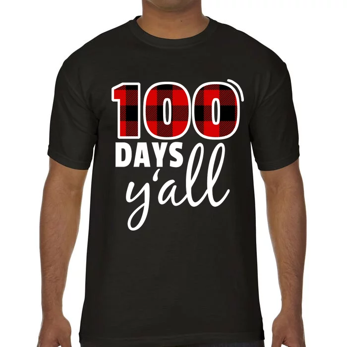 Plaid 100 Days Y'all Funny 100th Day Of School Comfort Colors T-Shirt