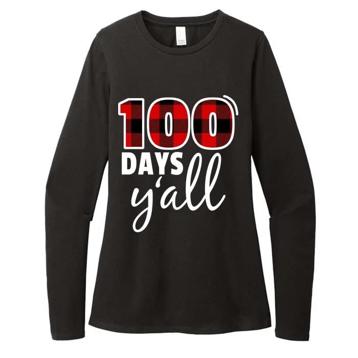 Plaid 100 Days Y'all Funny 100th Day Of School Womens CVC Long Sleeve Shirt