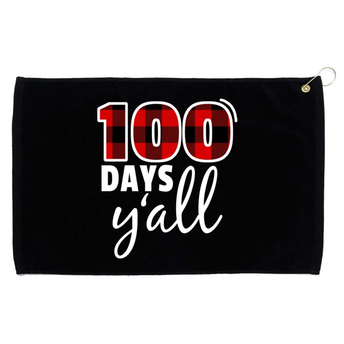 Plaid 100 Days Y'all Funny 100th Day Of School Grommeted Golf Towel