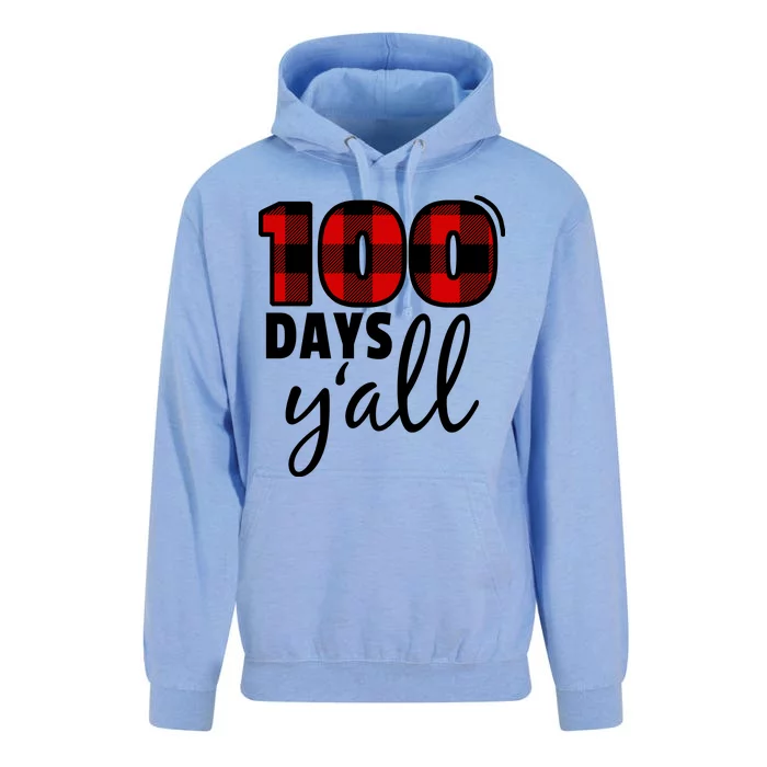 Plaid 100 Days Y'all Funny 100th Day Of School Unisex Surf Hoodie