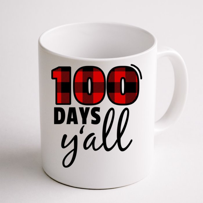 Plaid 100 Days Y'all Funny 100th Day Of School Front & Back Coffee Mug