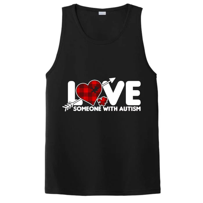 Plaid Love Someone With Autism Performance Tank