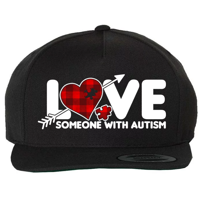 Plaid Love Someone With Autism Wool Snapback Cap