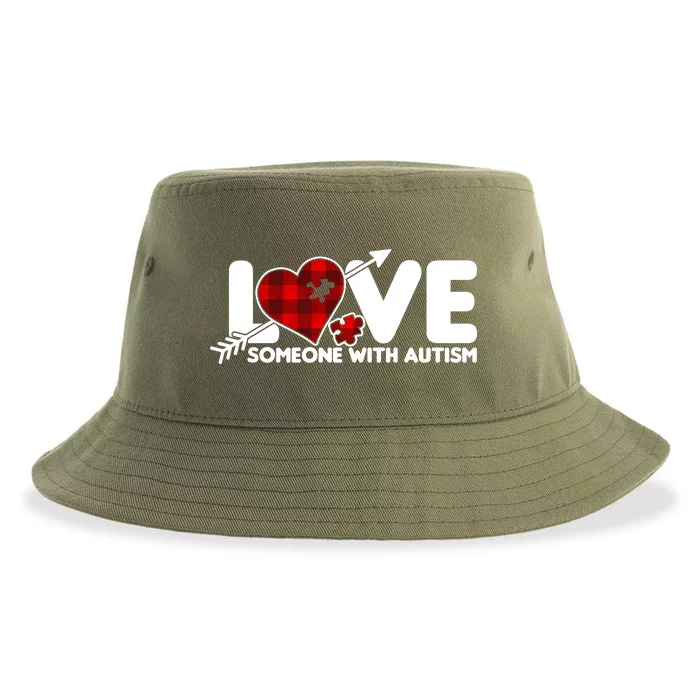 Plaid Love Someone With Autism Sustainable Bucket Hat