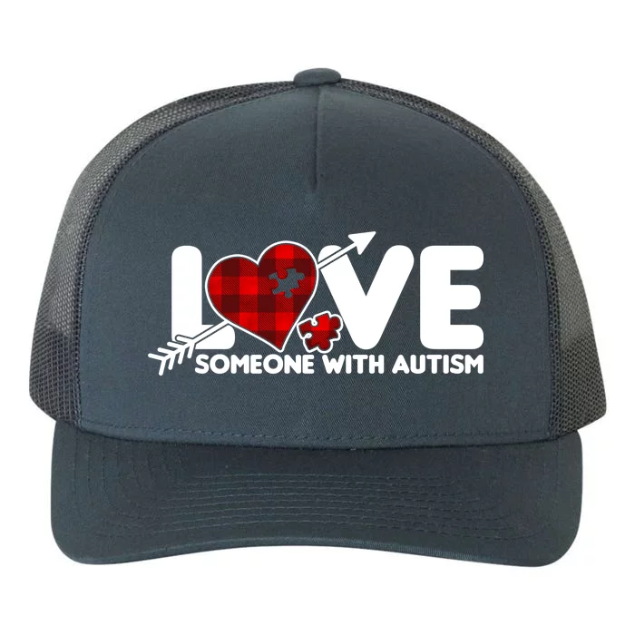 Plaid Love Someone With Autism Yupoong Adult 5-Panel Trucker Hat