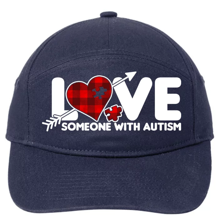 Plaid Love Someone With Autism 7-Panel Snapback Hat