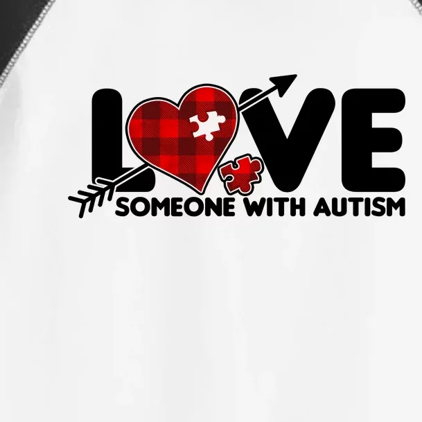 Plaid Love Someone With Autism Toddler Fine Jersey T-Shirt