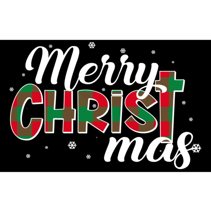 Plaid Merry Christmas Christ Bumper Sticker