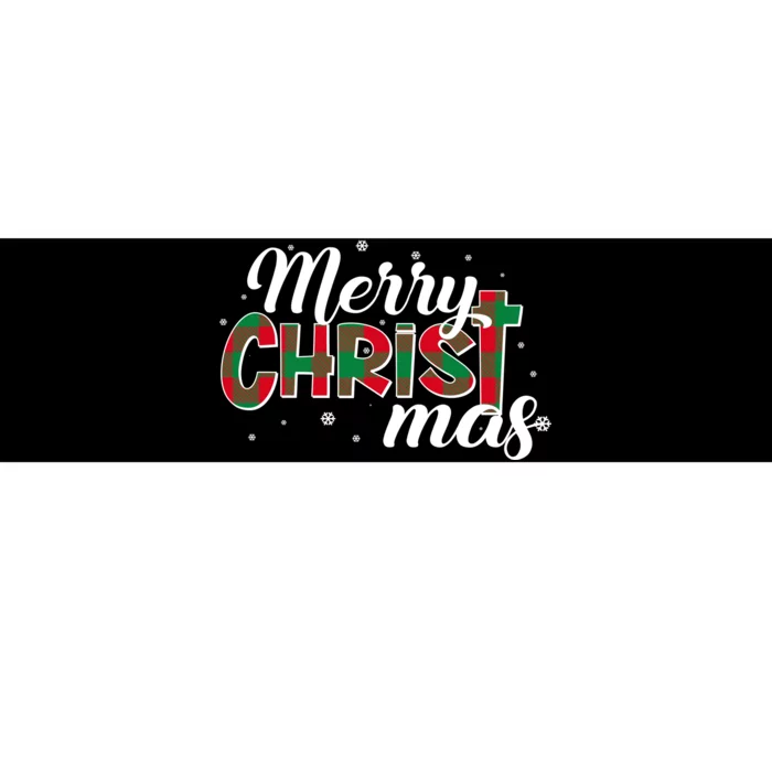 Plaid Merry Christmas Christ Bumper Sticker