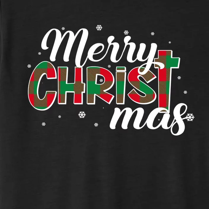 Plaid Merry Christmas Christ ChromaSoft Performance T-Shirt