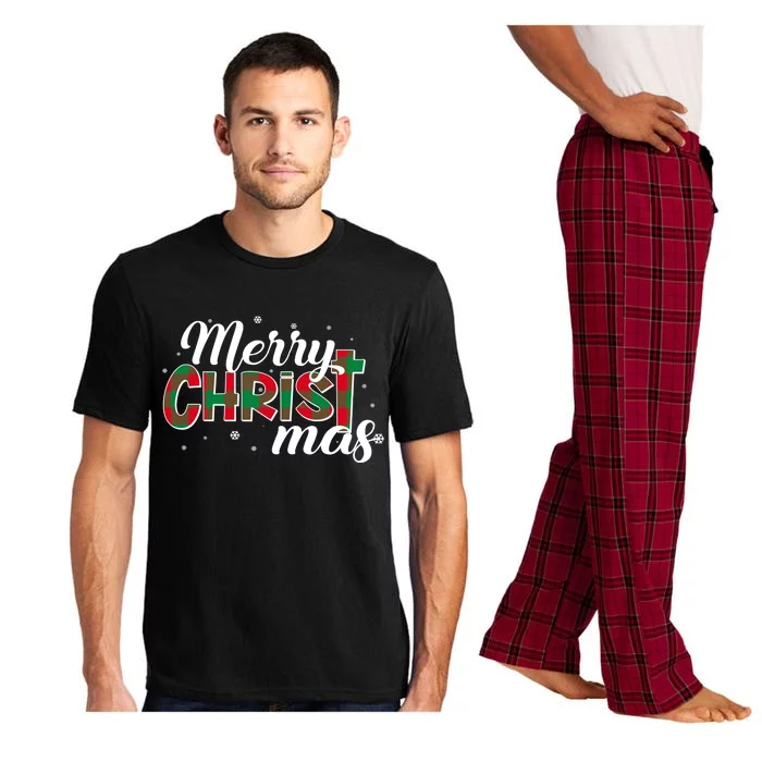 Plaid Merry Christmas Christ Pajama Set