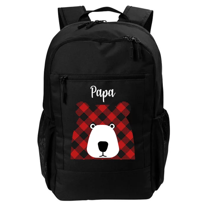 Plaid Pattern Papa Bear Daily Commute Backpack