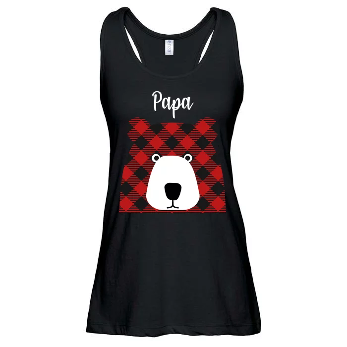 Plaid Pattern Papa Bear Ladies Essential Flowy Tank