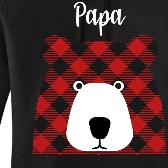 Plaid Pattern Papa Bear Women's Pullover Hoodie