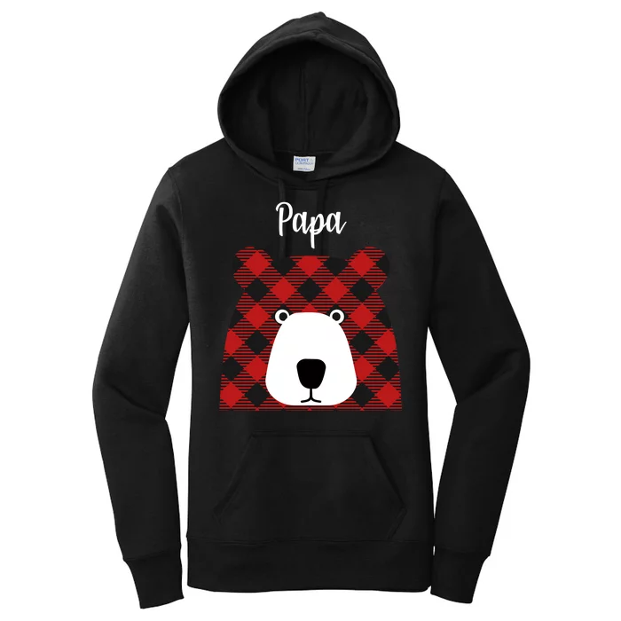 Plaid Pattern Papa Bear Women's Pullover Hoodie