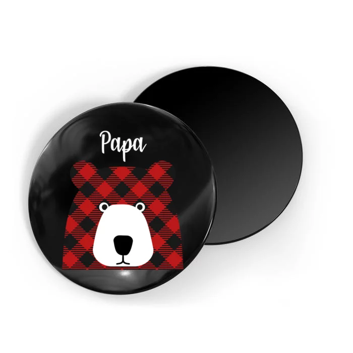 Plaid Pattern Papa Bear Magnet