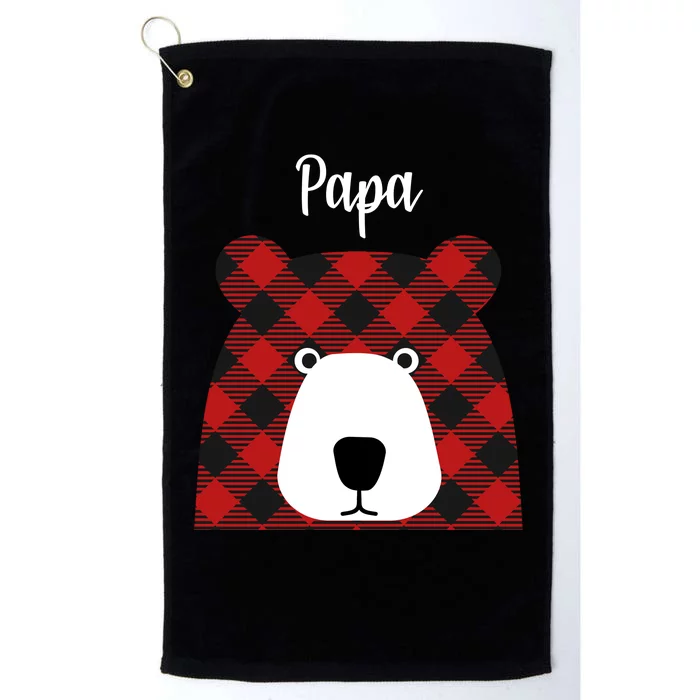 Plaid Pattern Papa Bear Platinum Collection Golf Towel