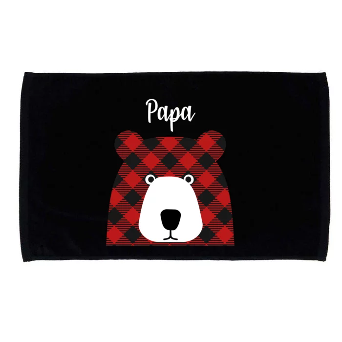 Plaid Pattern Papa Bear Microfiber Hand Towel