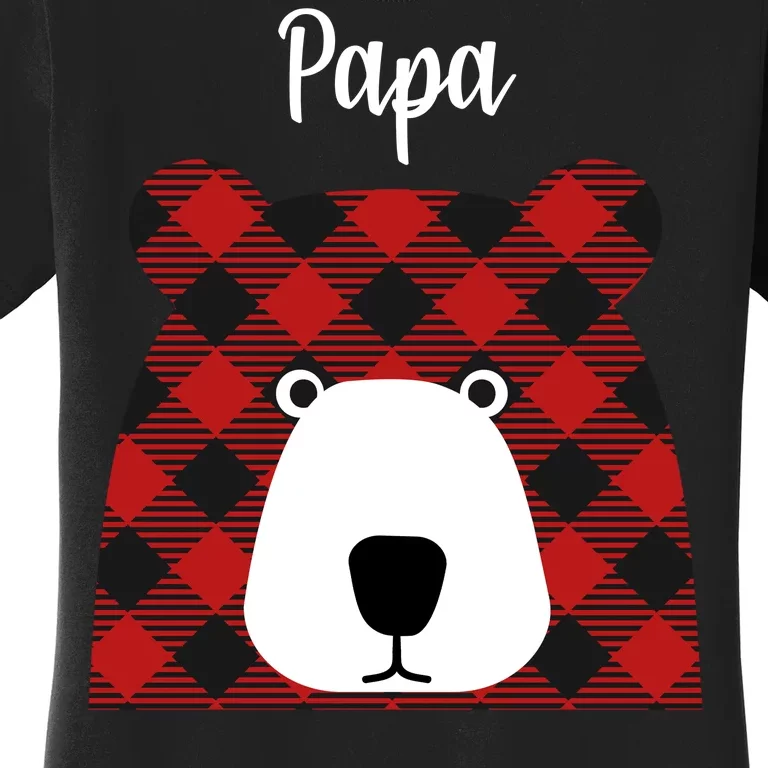 Plaid Pattern Papa Bear Women's T-Shirt