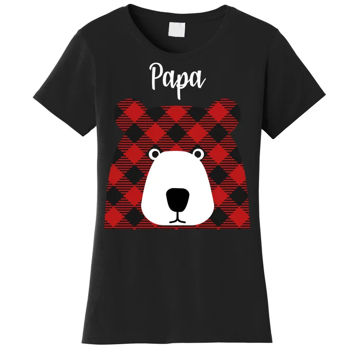 Plaid Pattern Papa Bear Women's T-Shirt