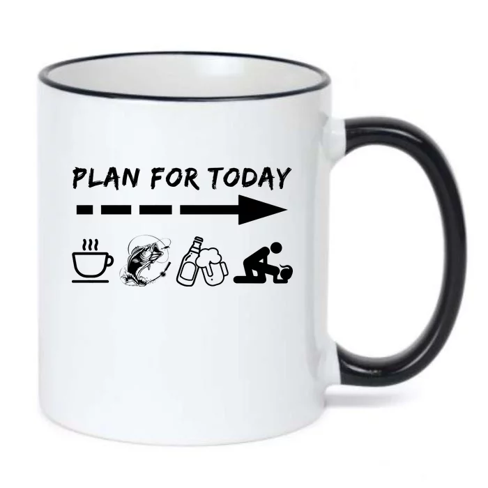 Plan For Today Coffee Fishing Beer Sex Black Color Changing Mug