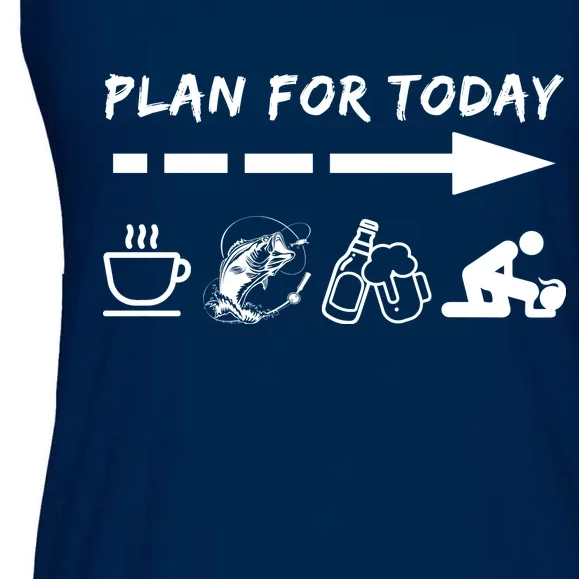 Plan For Today Coffee Fishing Beer Sex Ladies Essential Flowy Tank