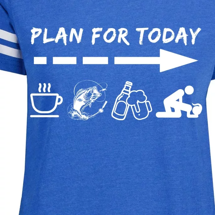 Plan For Today Coffee Fishing Beer Sex Enza Ladies Jersey Football T-Shirt