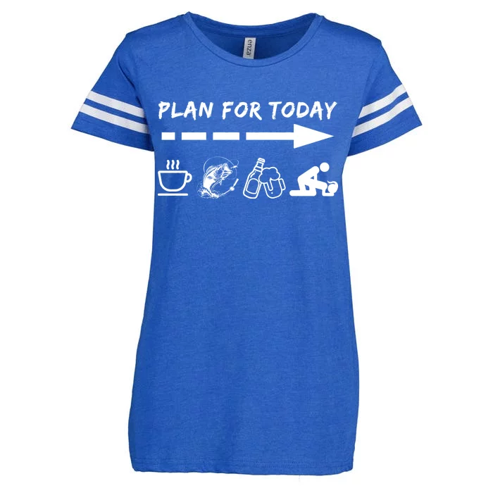 Plan For Today Coffee Fishing Beer Sex Enza Ladies Jersey Football T-Shirt