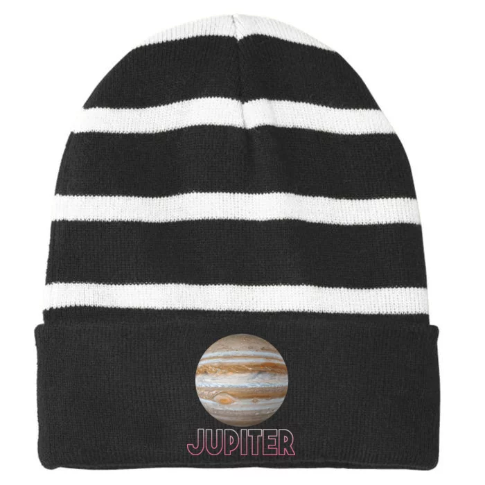 Planet Jupiter Striped Beanie with Solid Band