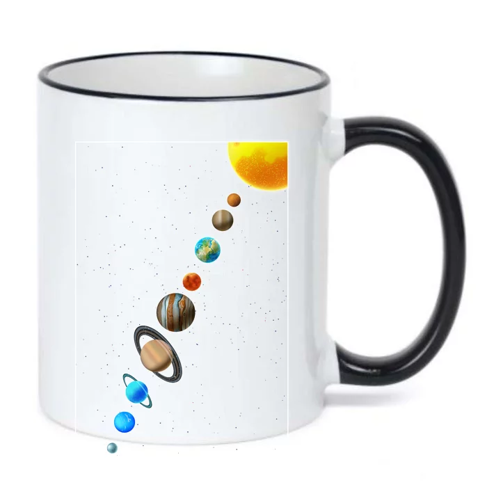 Planets Solar System Black Color Changing Mug