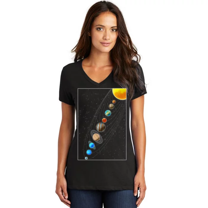 Planets Solar System Women's V-Neck T-Shirt