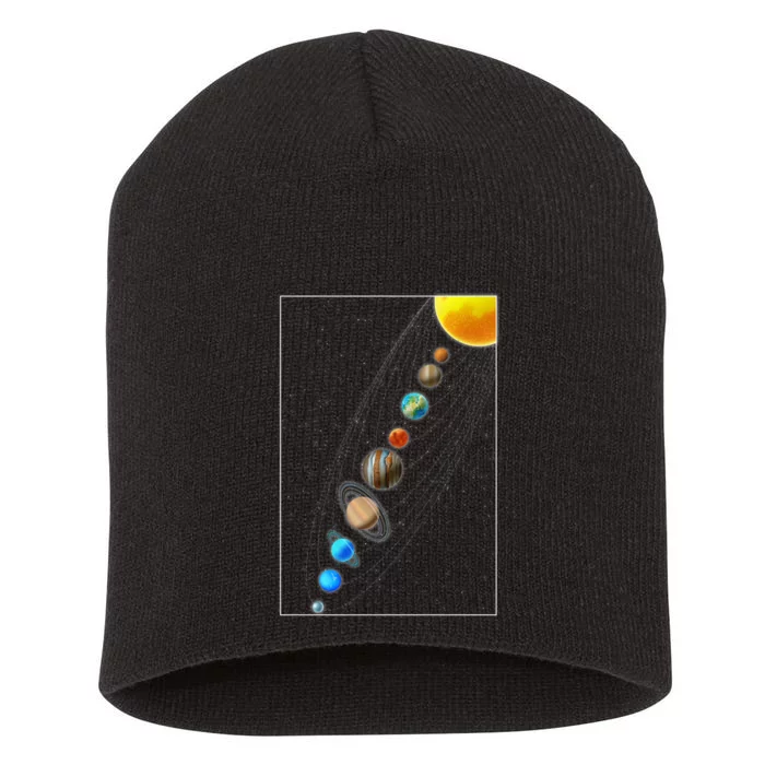 Planets Solar System Short Acrylic Beanie