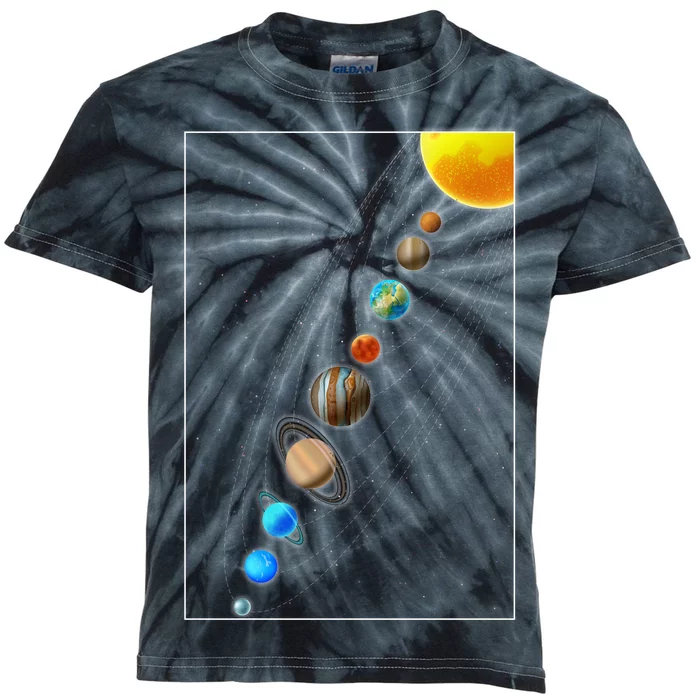 Planets Solar System Kids Tie-Dye T-Shirt