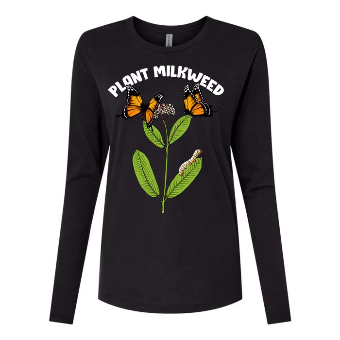 Plant Milkweed Womens Cotton Relaxed Long Sleeve T-Shirt