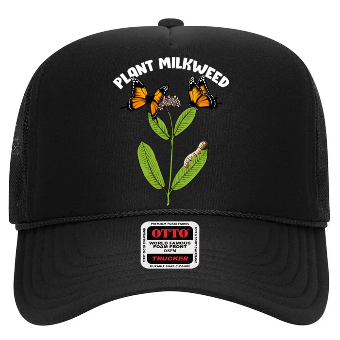 Plant Milkweed High Crown Mesh Trucker Hat