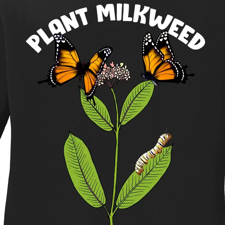 Plant Milkweed Ladies Long Sleeve Shirt