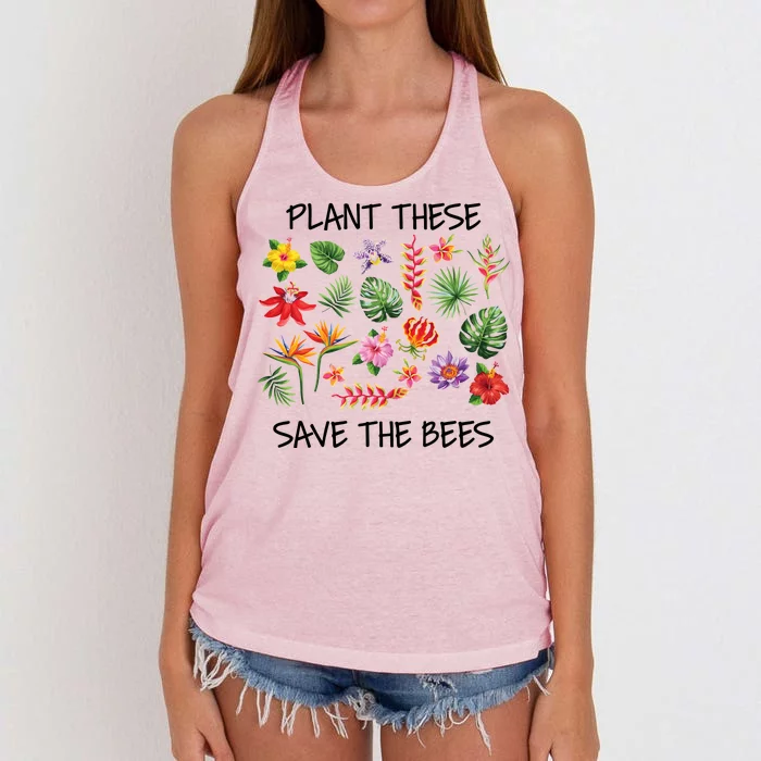 Plant These Save Bees Women's Knotted Racerback Tank