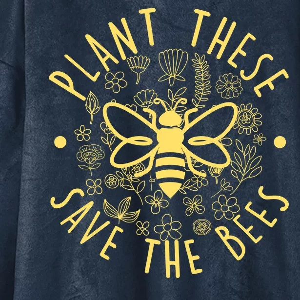 Plant These Save The Bees Hooded Wearable Blanket