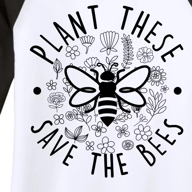 Plant These Save The Bees Women's Tri-Blend 3/4-Sleeve Raglan Shirt