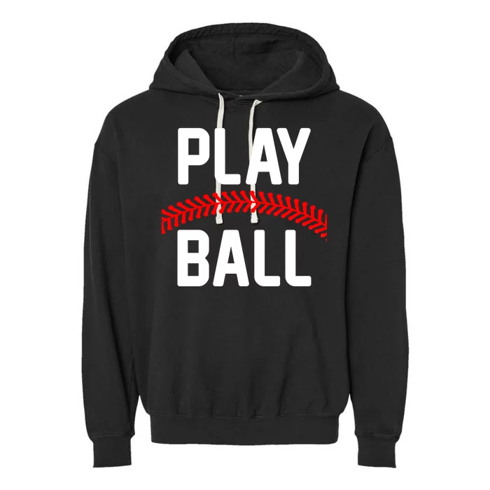 Play Ball Baseball and Softball Players Garment-Dyed Fleece Hoodie