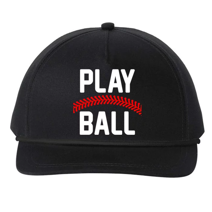 Play Ball Baseball and Softball Players Snapback Five-Panel Rope Hat