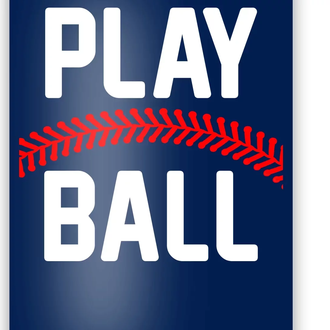 Play Ball Baseball and Softball Players Poster