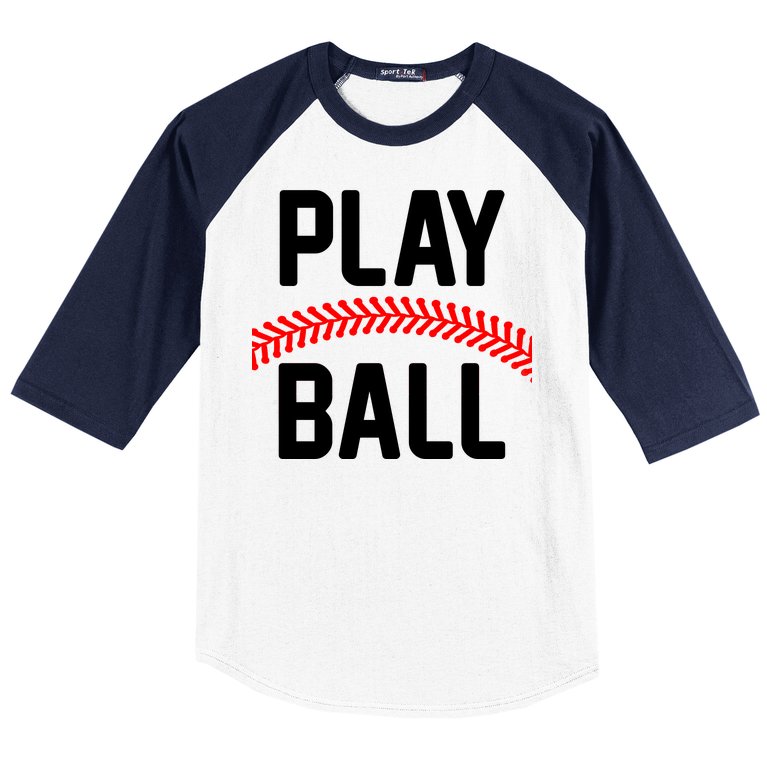 Play Ball Baseball and Softball Players Baseball Sleeve Shirt