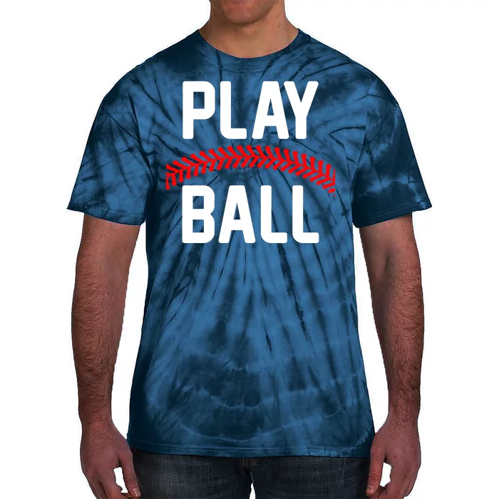 Play Ball Baseball and Softball Players Tie-Dye T-Shirt