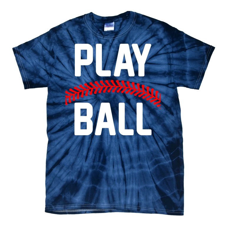 Play Ball Baseball and Softball Players Tie-Dye T-Shirt