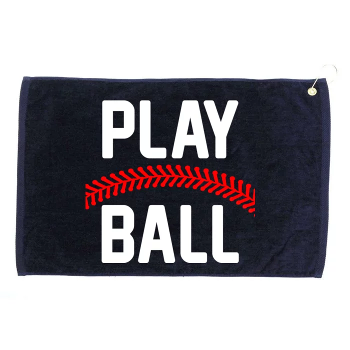 Play Ball Baseball and Softball Players Grommeted Golf Towel