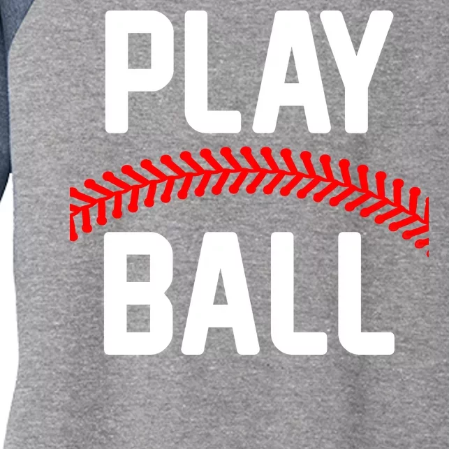 Play Ball Baseball and Softball Players Women's Tri-Blend 3/4-Sleeve Raglan Shirt