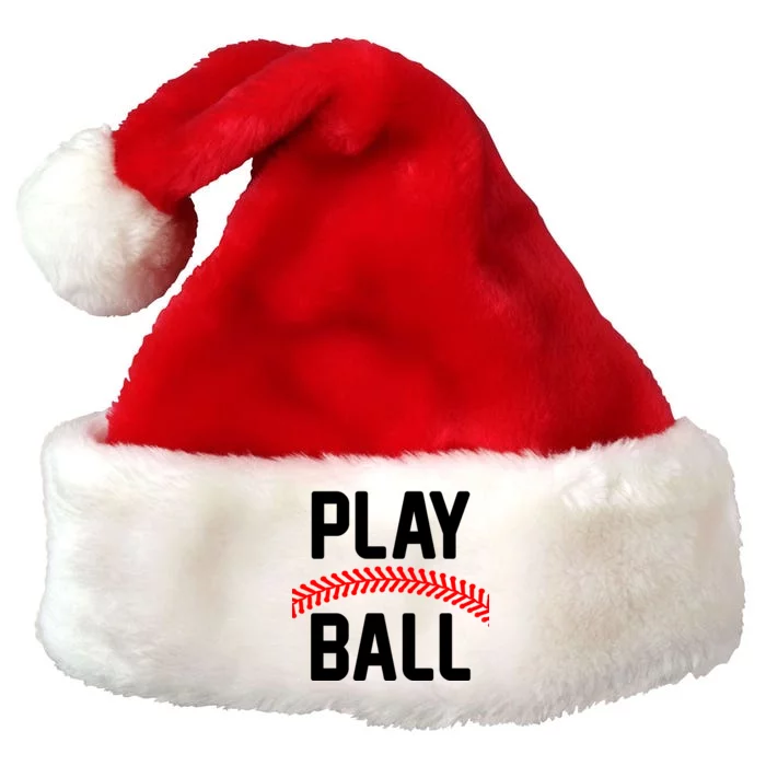 Play Ball Baseball and Softball Players Premium Christmas Santa Hat